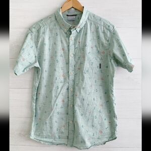 Men's Columbia XXL Short Sleeved Buttondown All Over Print Cactus Beach Surf